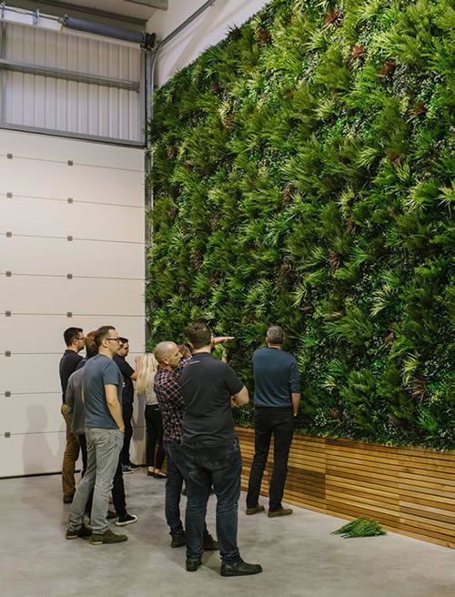 warehouse green wall display