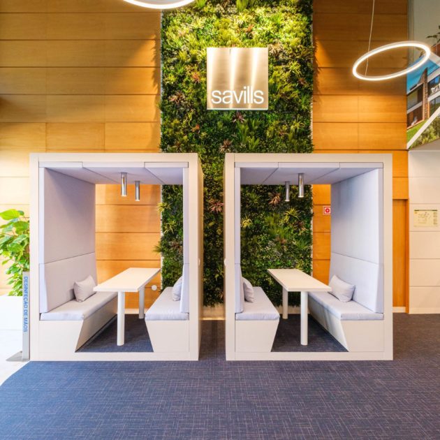 Indoor artificial green walls Savills