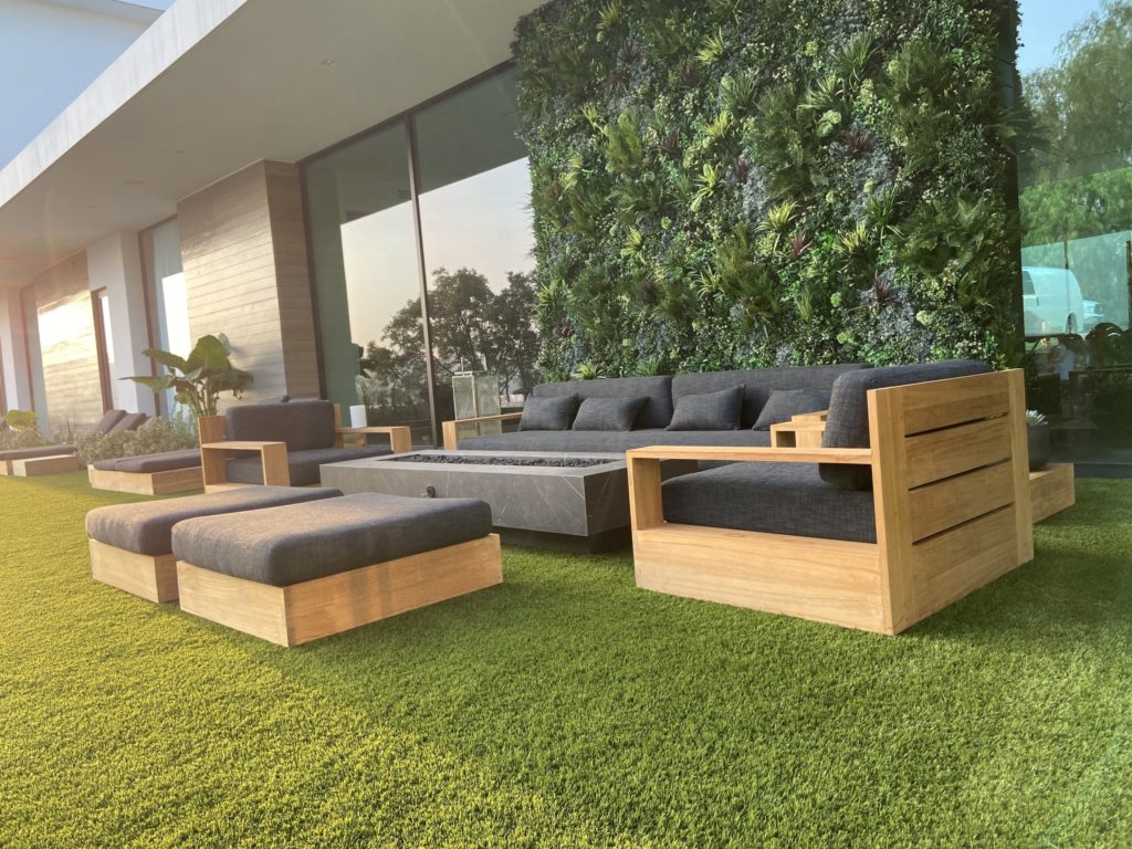 Artificial living wall on outside of home in Beverly Hills