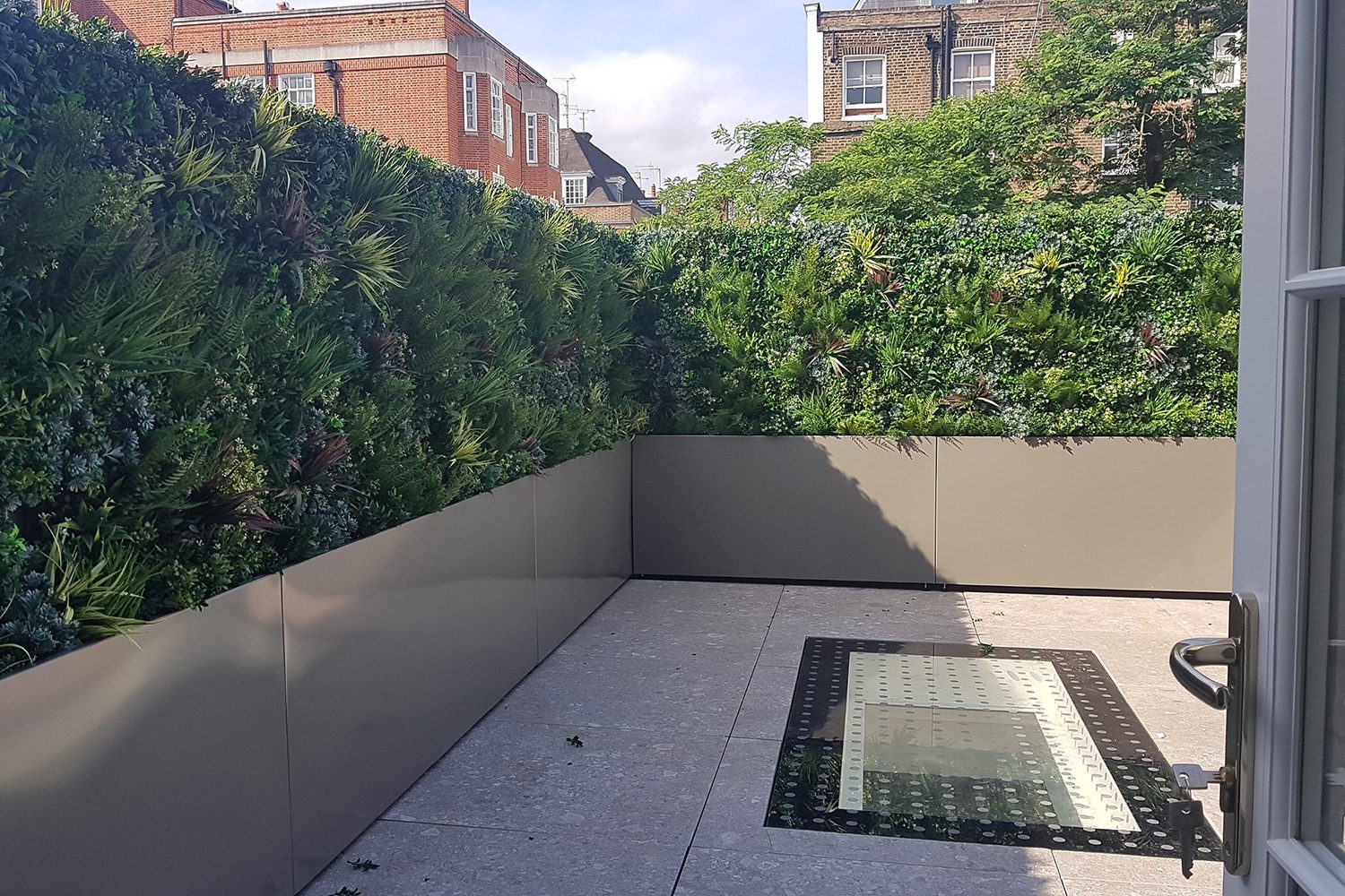 Roof Garden After Living Wall Installation