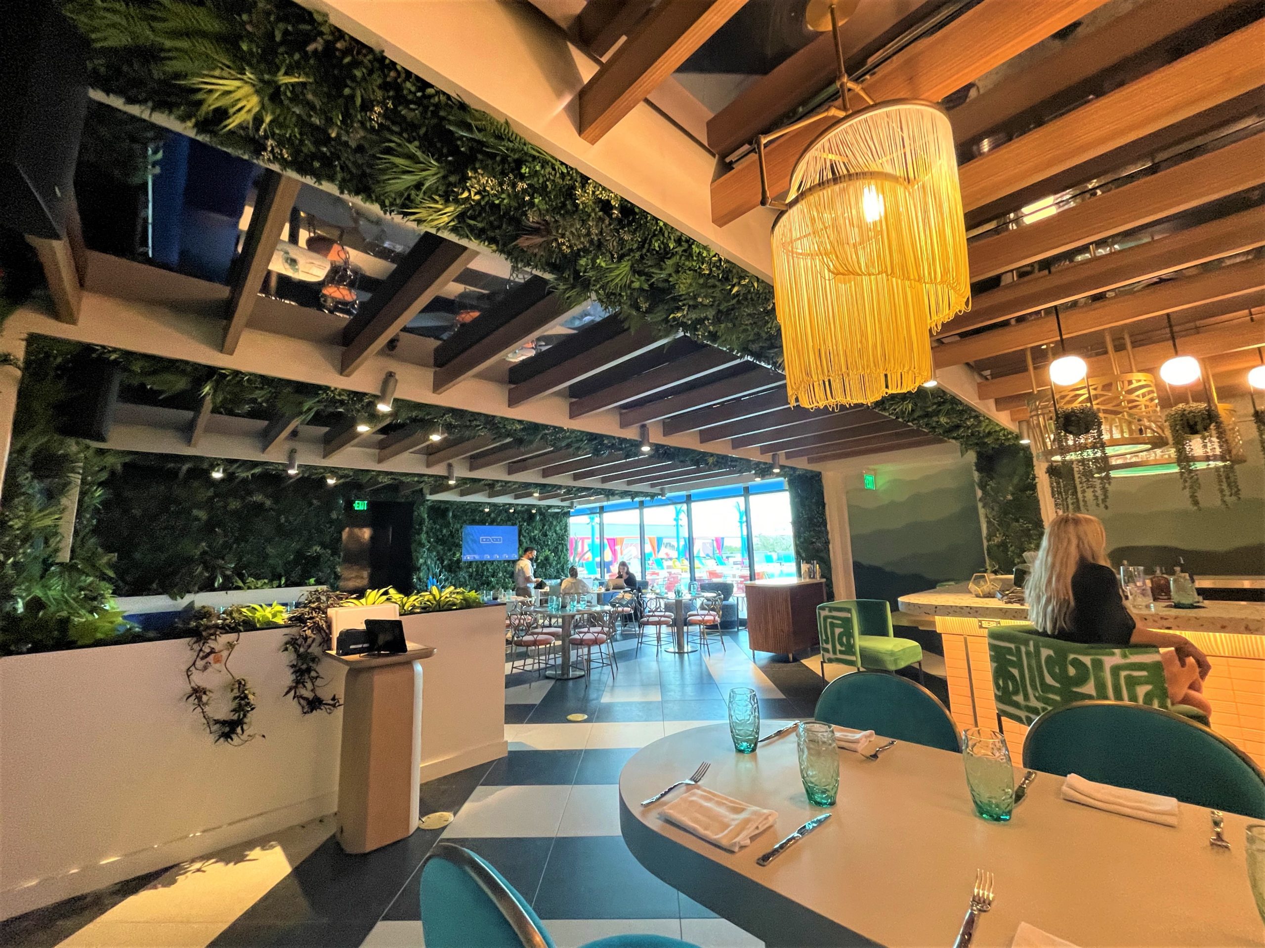 Artificial green wall installation in a hotel in Orlando, Florida