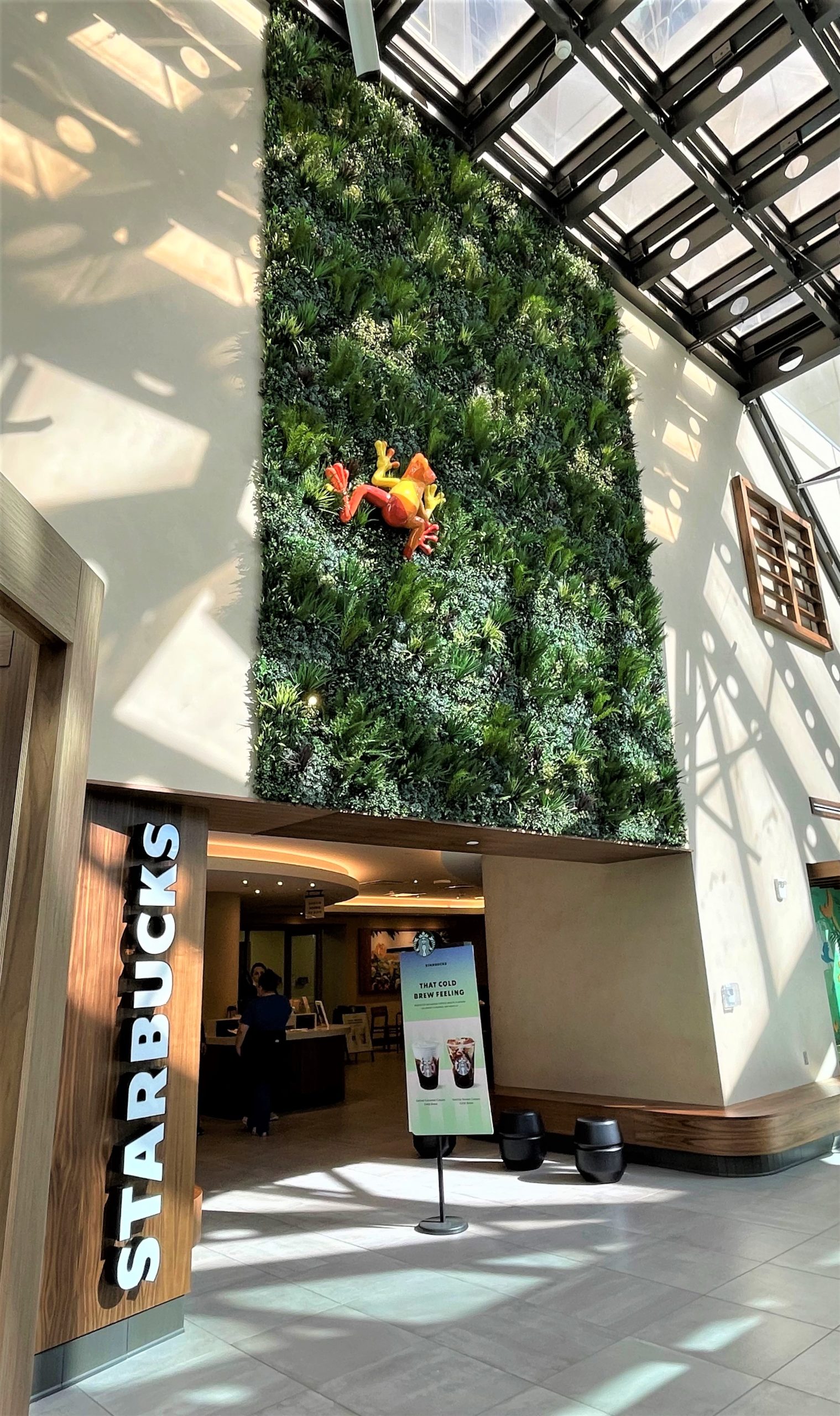 Artificial Plant Wall on a Coffee Shop in Dallas Texas