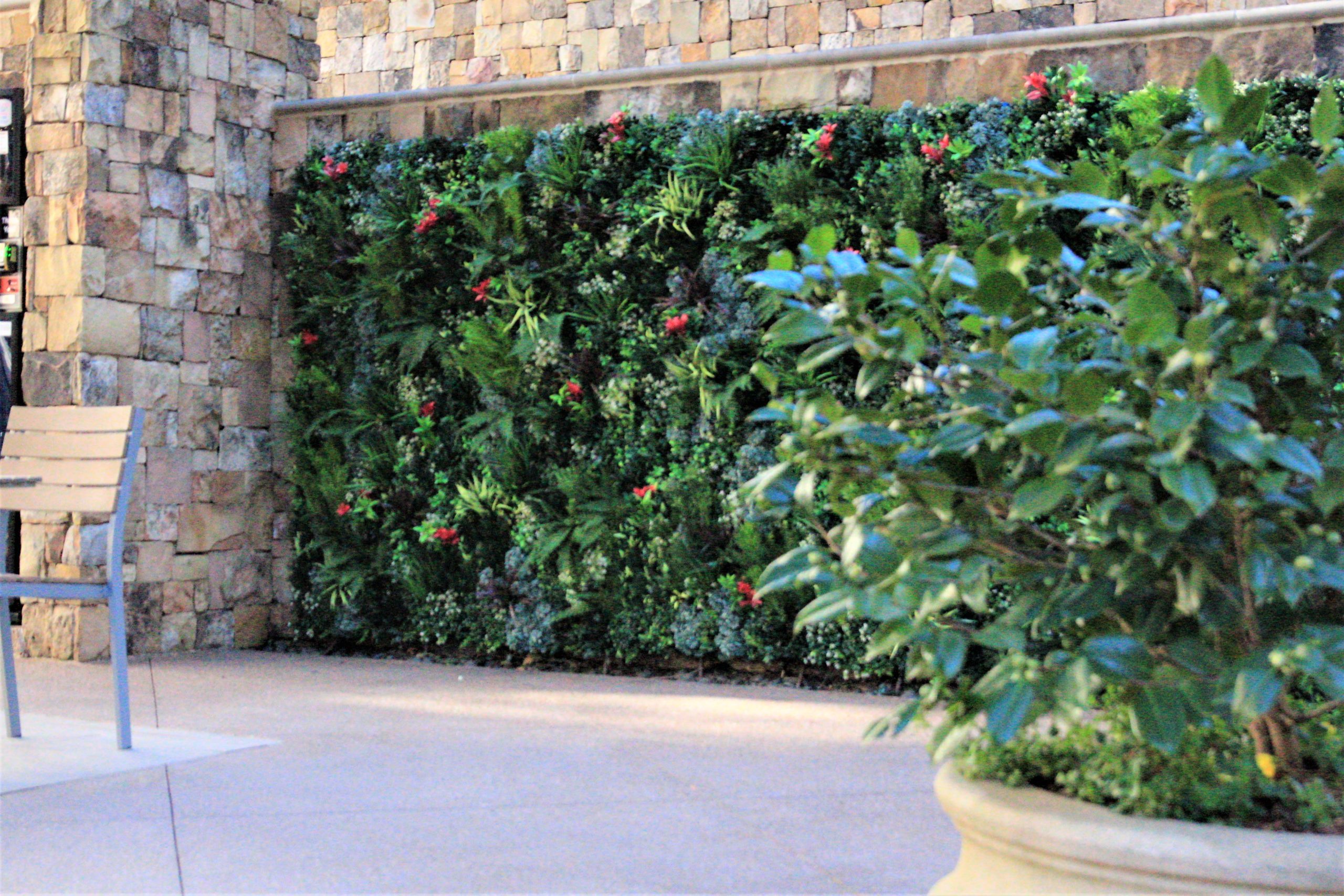 a faux green wall installation by Vistafolia in Georgia