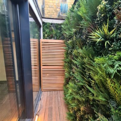 Green wall installation in a London lightwell