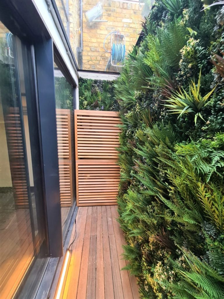 Green wall installation in a London lightwell