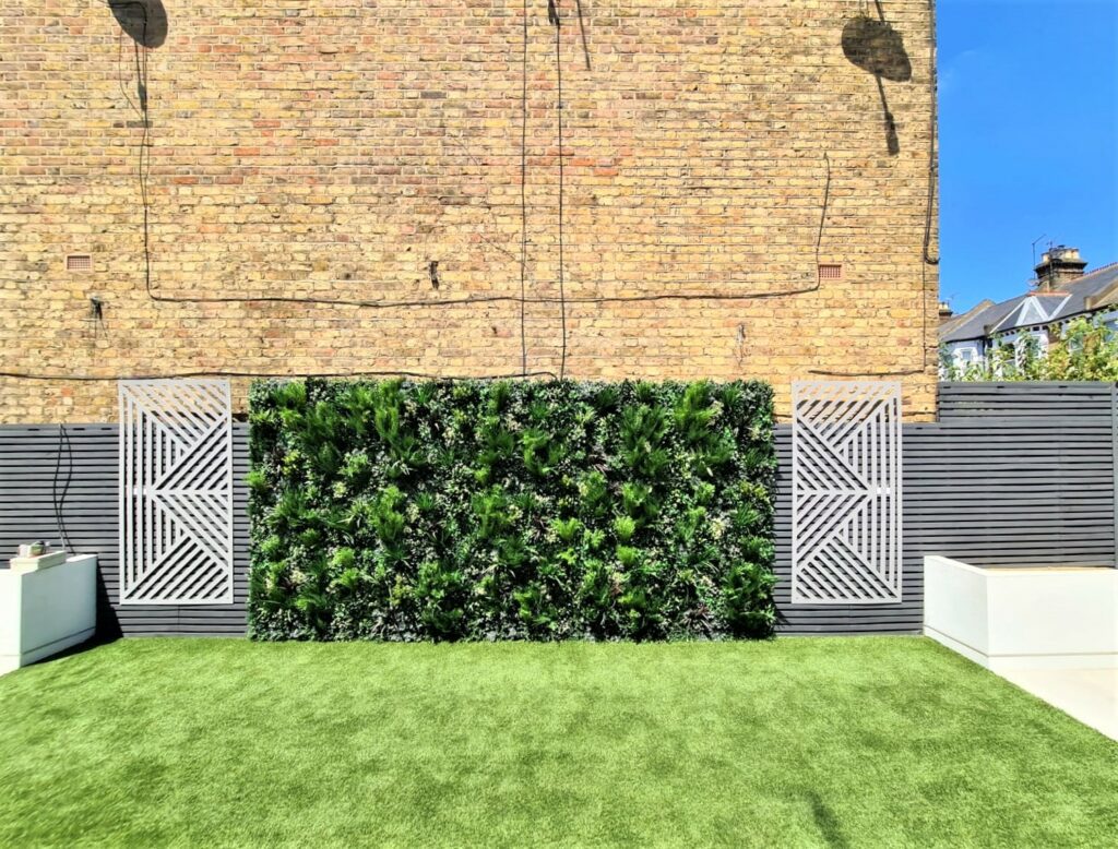 A garden plant wall installation in London