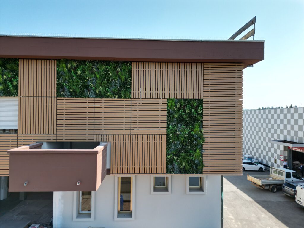 A green wall installation in Tuscany, Italy