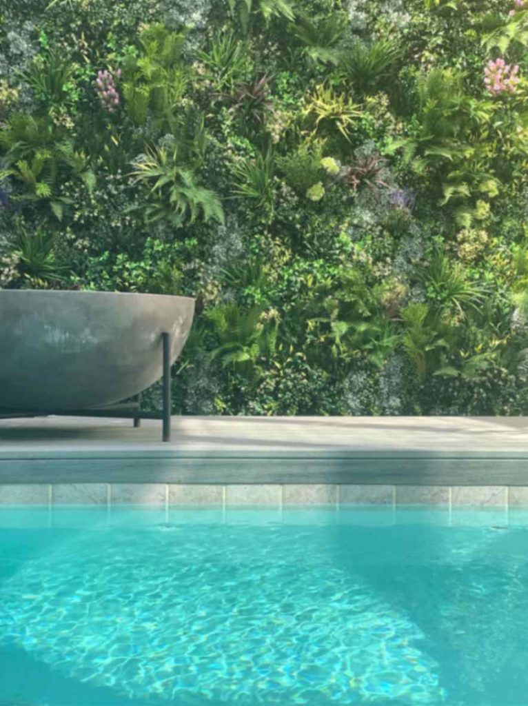 Poolside Faux Green Wall Installation