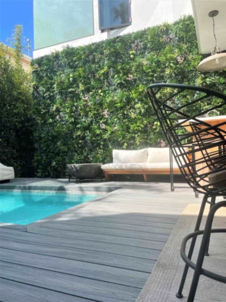 Poolside Faux Green Wall Installation