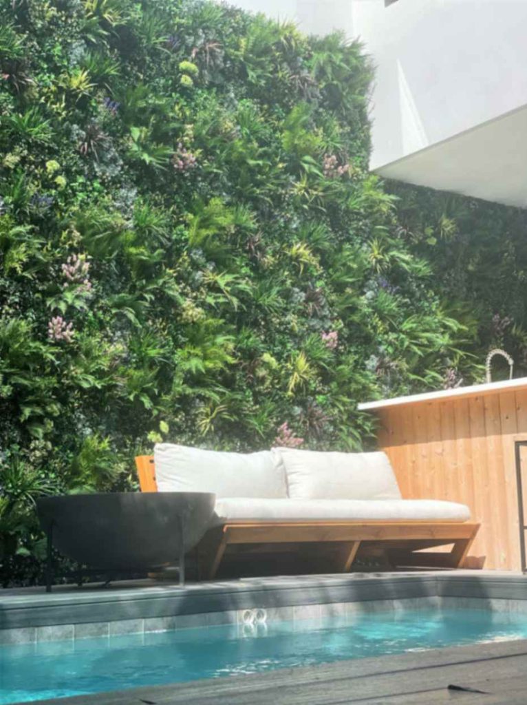 Poolside Faux Green Wall Installation