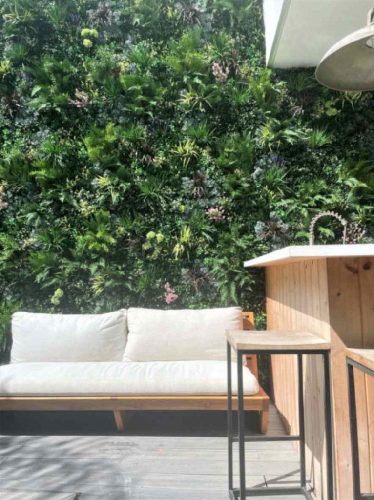 Poolside Faux Green Wall Installation