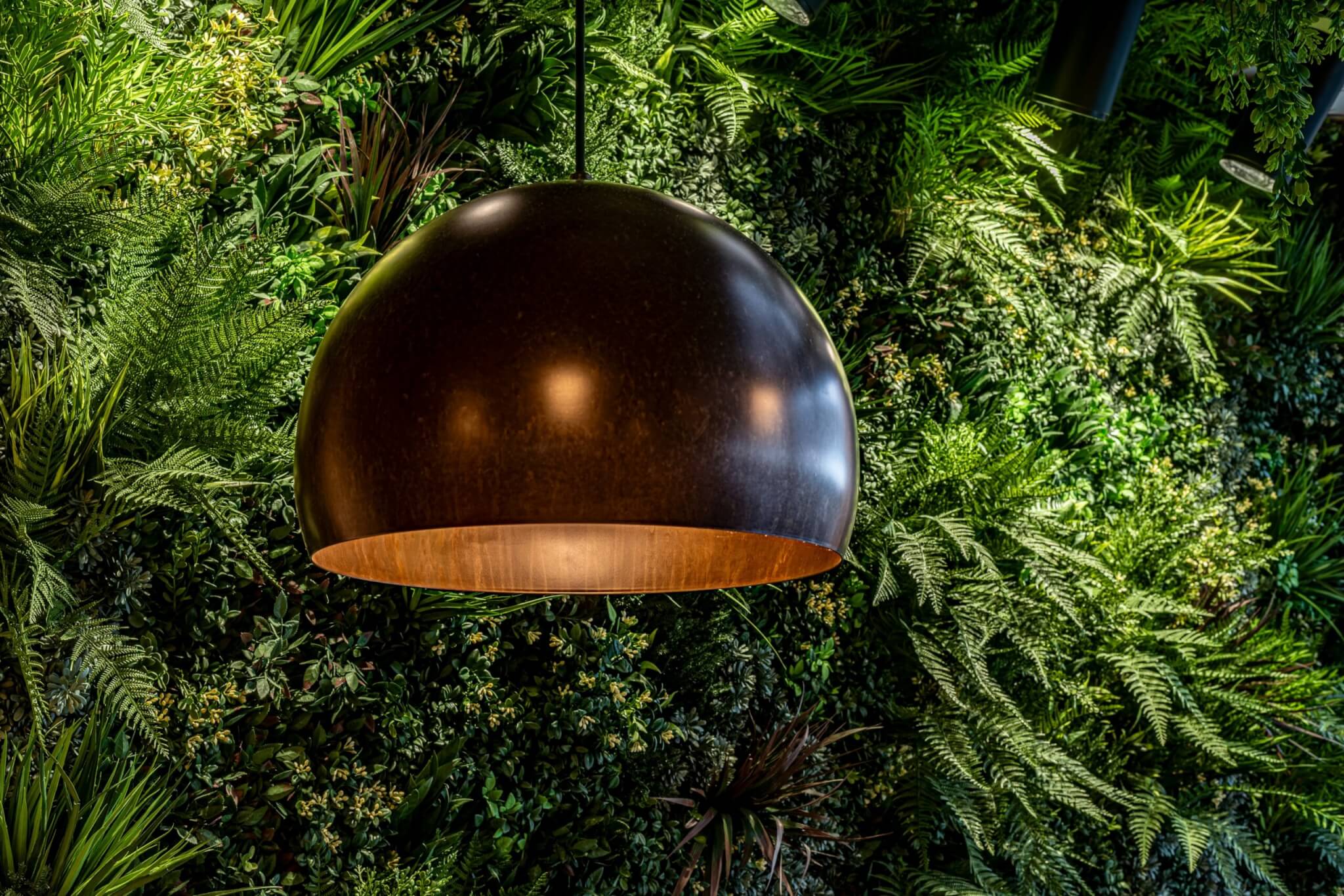 Artificial Green Wall with Lamp shade